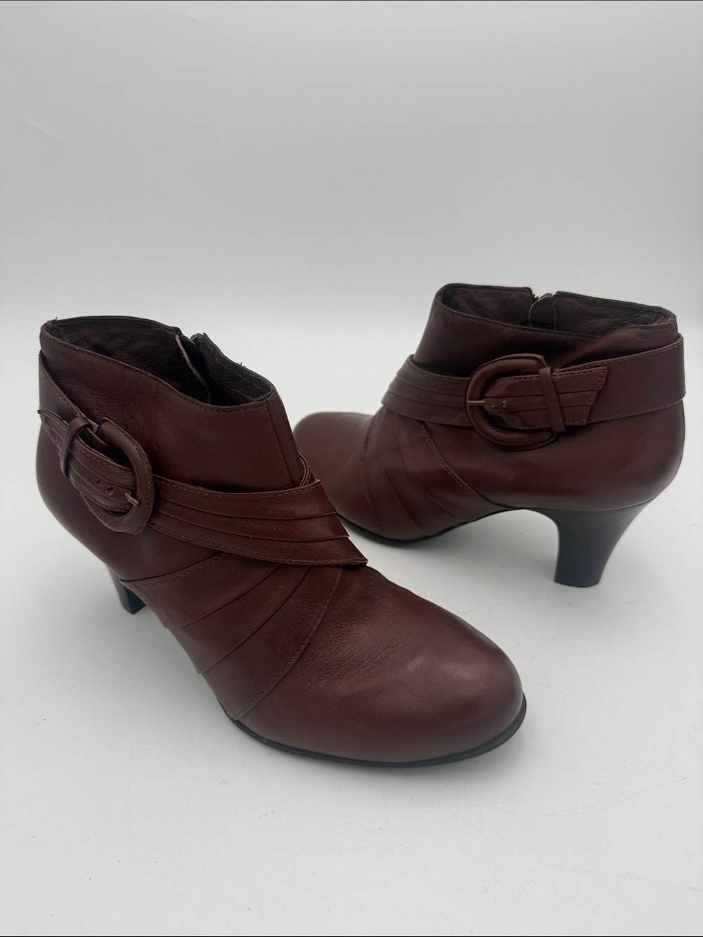 Nurture by Lamaze Women's Brown Ankle Booties 10M fall Y2K casual Buckle Accent